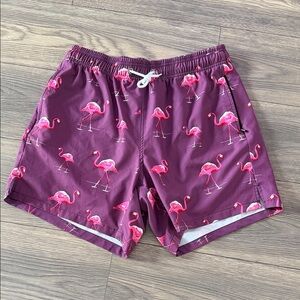 Tropical Flamingo Swim Trunks - Purple